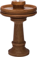 Alpine Corporation TZL202 Outdoor Floor Vintage Pedestal Water Fountain with Bird Bath and LED Lights, 29', Brown