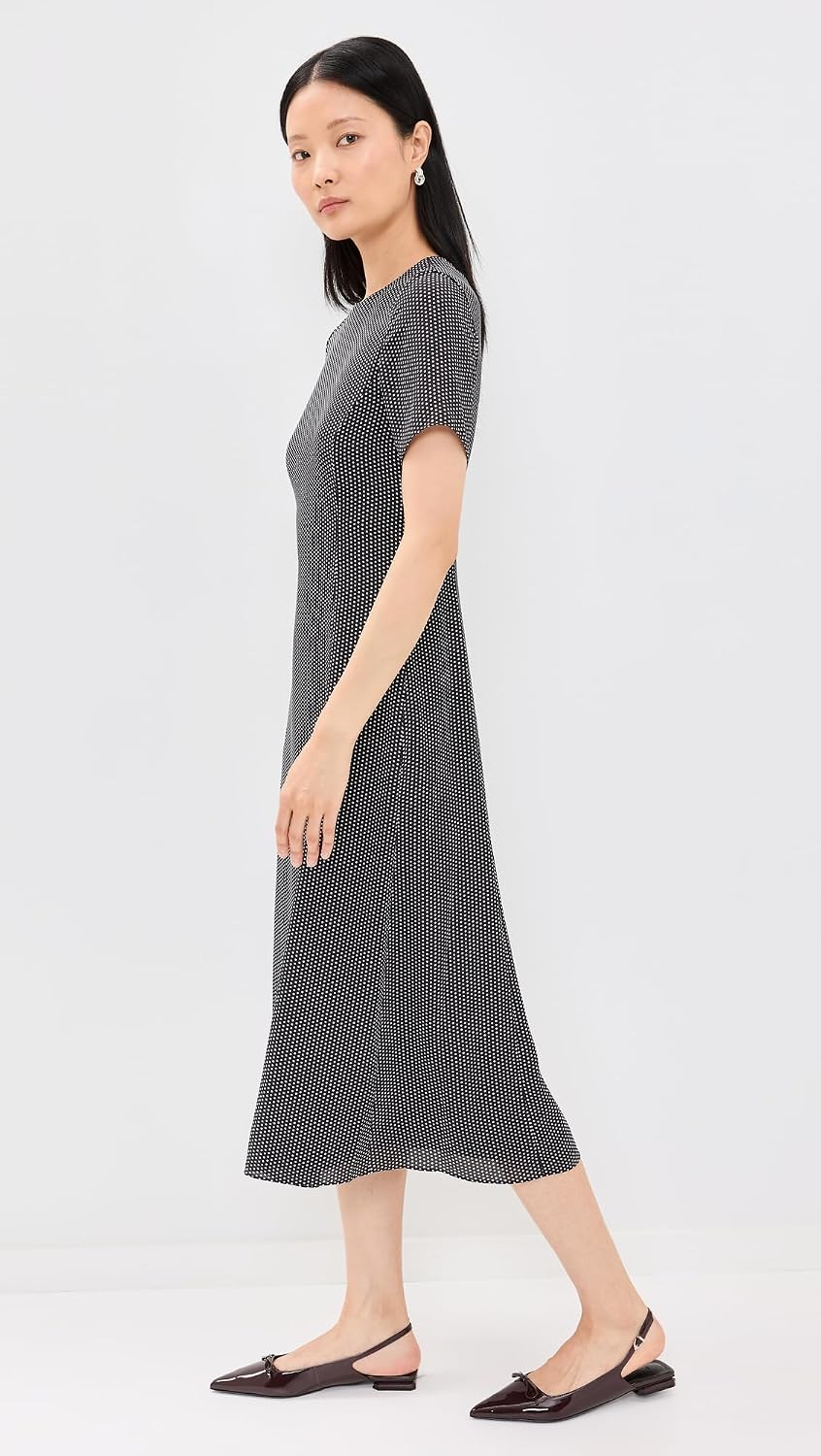 Theory Women's Short Sleeve Flare Midi Dress