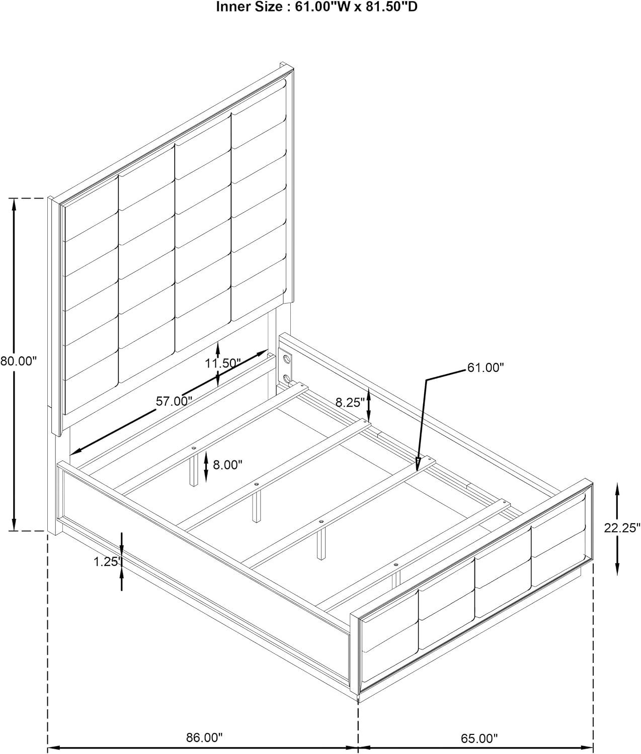 Coaster Home Furnishings Durango Transitional 5-Piece Bedroom Set Boucle Upholstered Queen Size Panel Bed Frame 77-inch Headboard Washed Oak 223271Q-S5