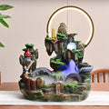 Table Fountain, Tabletop Water Fountain Indoor Décor, Cascading Waterfall with LED Lights, Quiet Pump Desktop, for Home and Office Indoor Spaces Decors