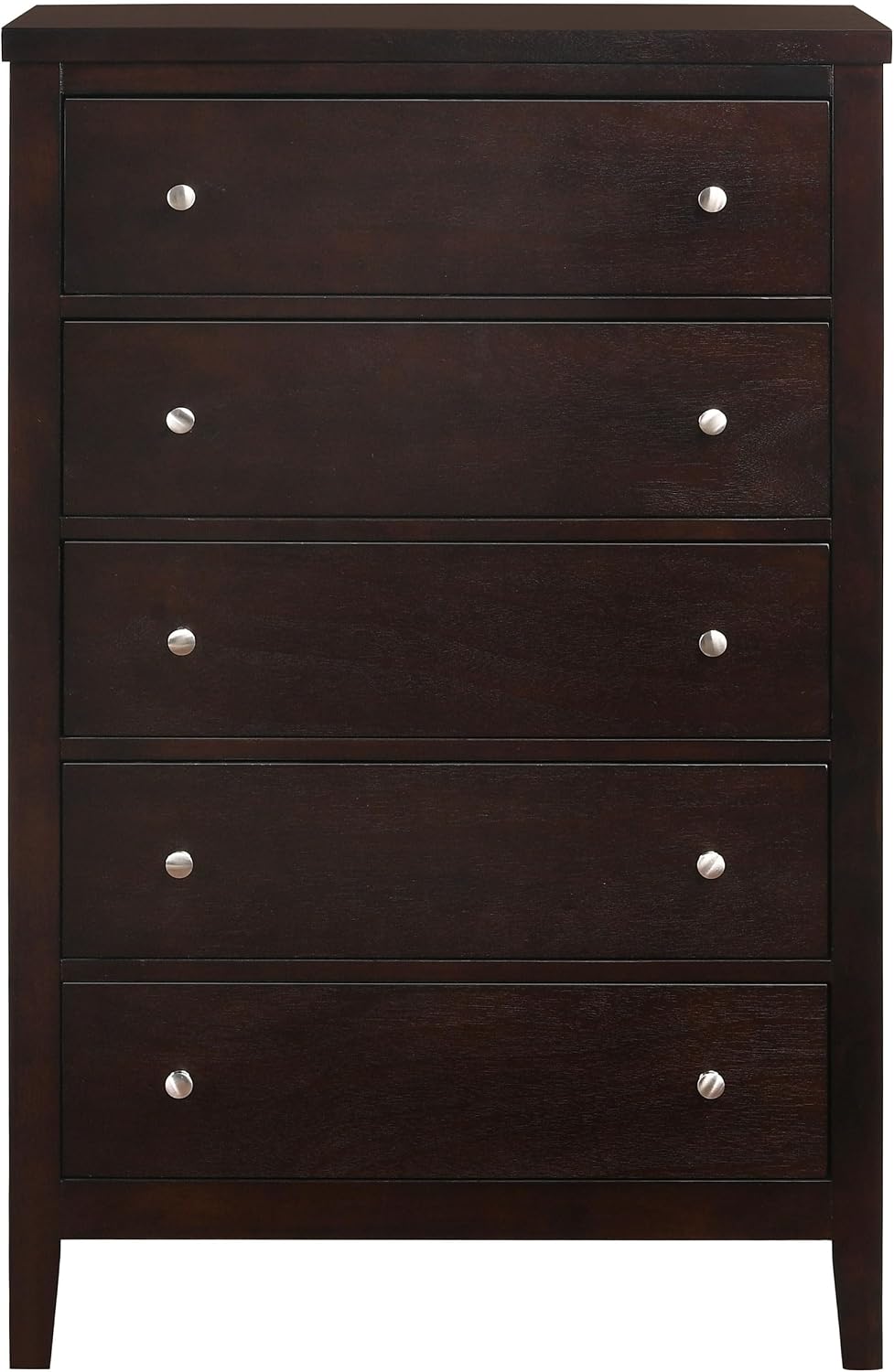 Coaster Home Furnishings Carlton Contemporary 5-Piece Bedroom Set Leatherette Upholstered California King Size Panel Bed Frame 51-inch Headboard Cappuccino 202091KW-S5