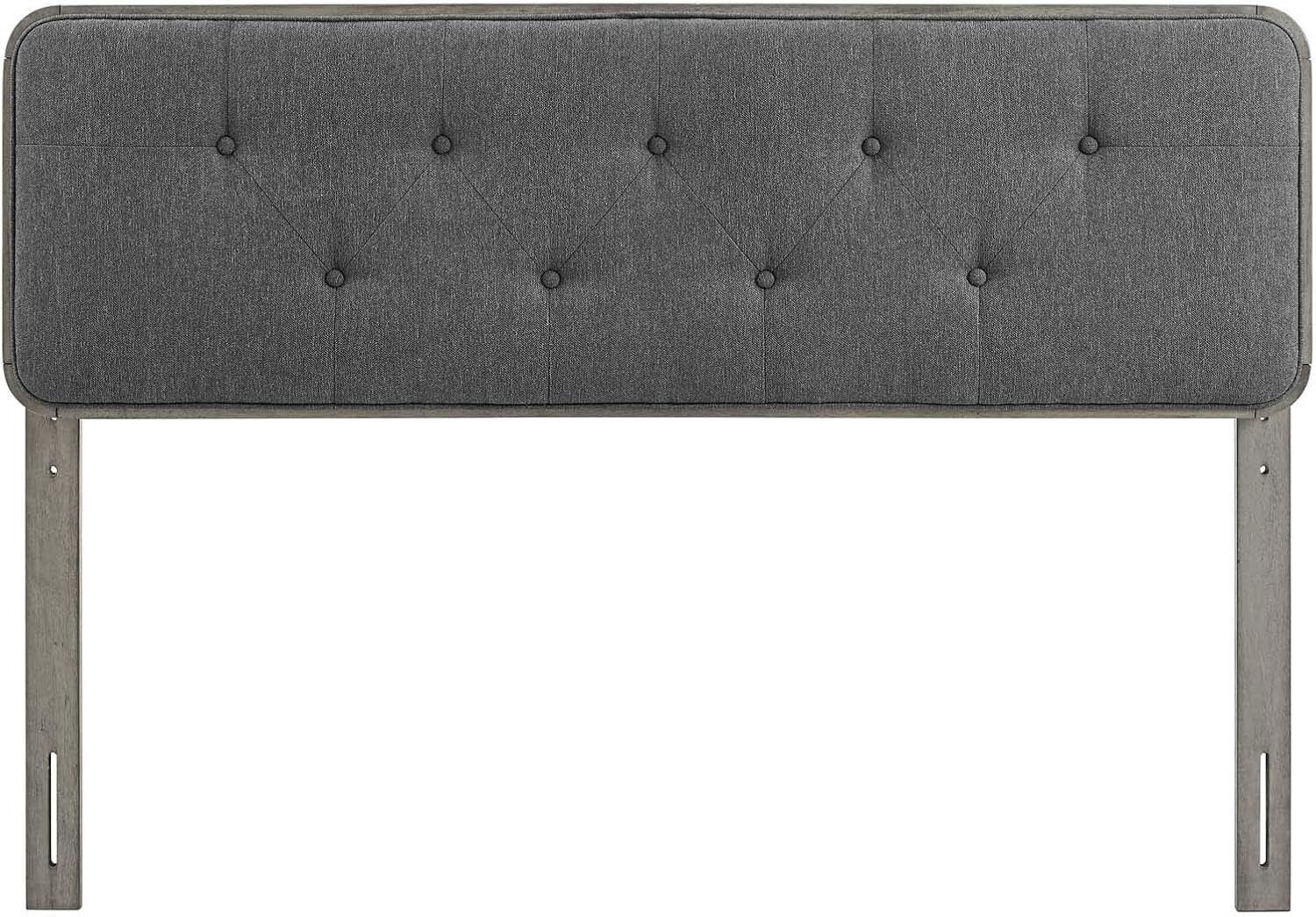Modway MOD-6235-GRY-CHA Collins Tufted King Fabric and Wood Headboard, Gray Charcoal