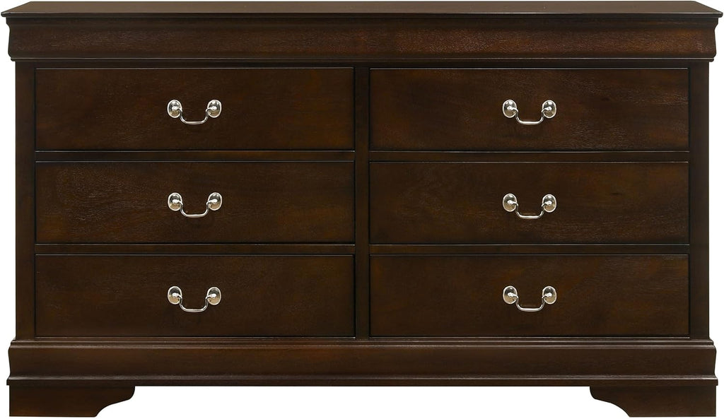 Coaster Home Furnishings Louis Philippe 4-piece Bedroom Set Full Size Traditional Wooden Sleigh Bed Frame 47-Inch Panel Headboard Nightstand Dresser and Mirror Cappuccino Brown 202411F-S4