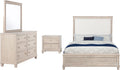 Coaster Home Furnishings - Pembroke - Wood - 4-Piece Bedroom Set with Molding Details, Nailhead Trim, Tapered Legs and Cable Access - Bedroom - California King Size - Washed Oak - 215921KW-S4