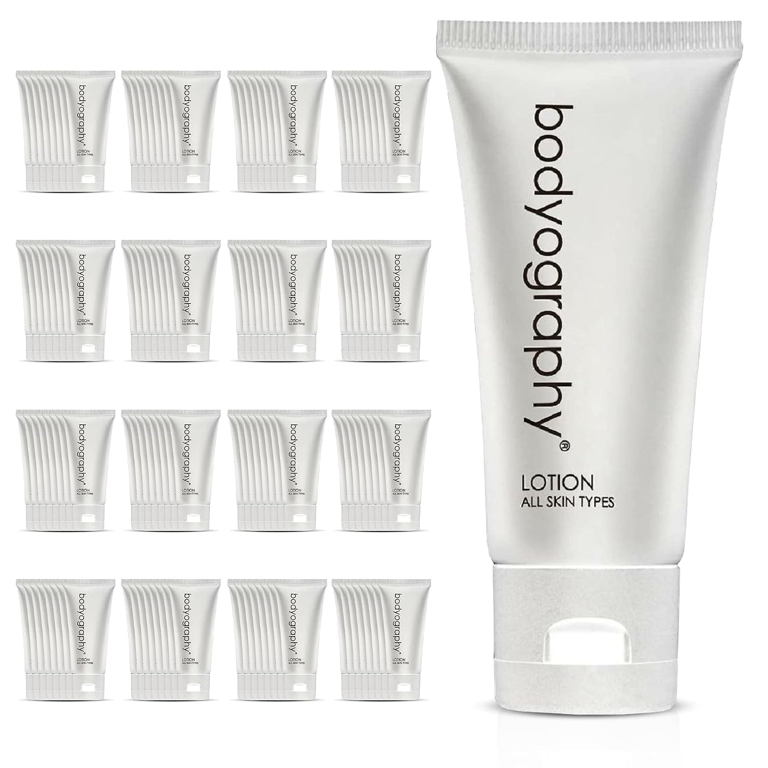 World Amenities - Bodyography blanc- Bulk Hand and Body Lotion | 300 Count | Vanilla White Tea, Mini Travel Size Toiletries (100% Recyclable Tube with Flip Top Cap) Hotel Amenities, for All Skin Types