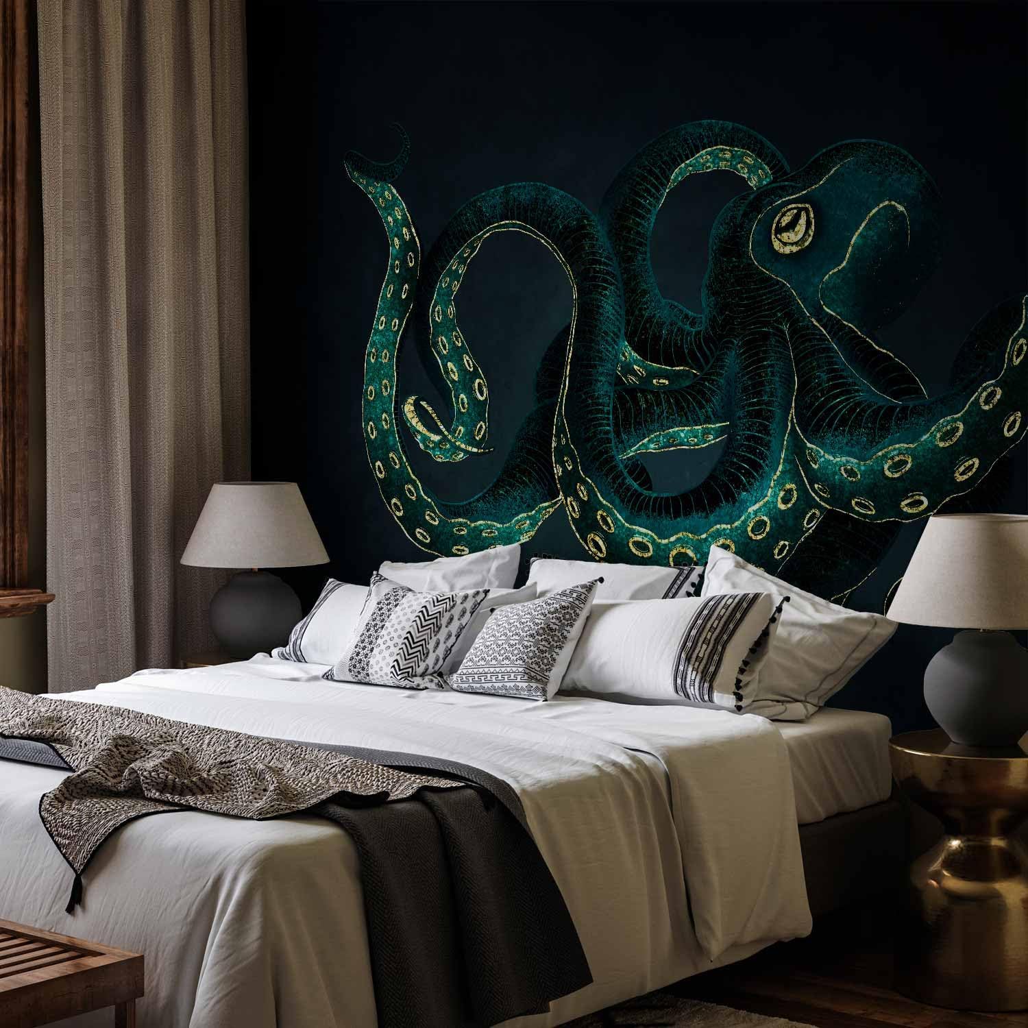 artgeist Premium Wall Mural Ocean 138x101 in - XXL Non-Woven Wallpaper Fleece Wall Decor Photo Print Picture Image Design Underwater Abstract Octopus g-C-10024-a-a