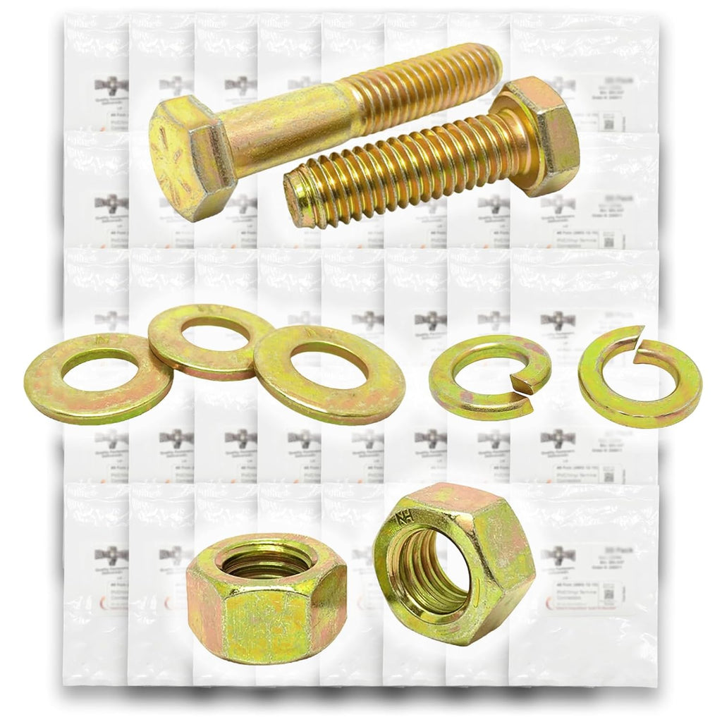 USA Made Grade 8 Hex Cap Bolts Screws, Nuts, Flat Washers, Lock Washers Assortment Kit - 2011 Pieces!