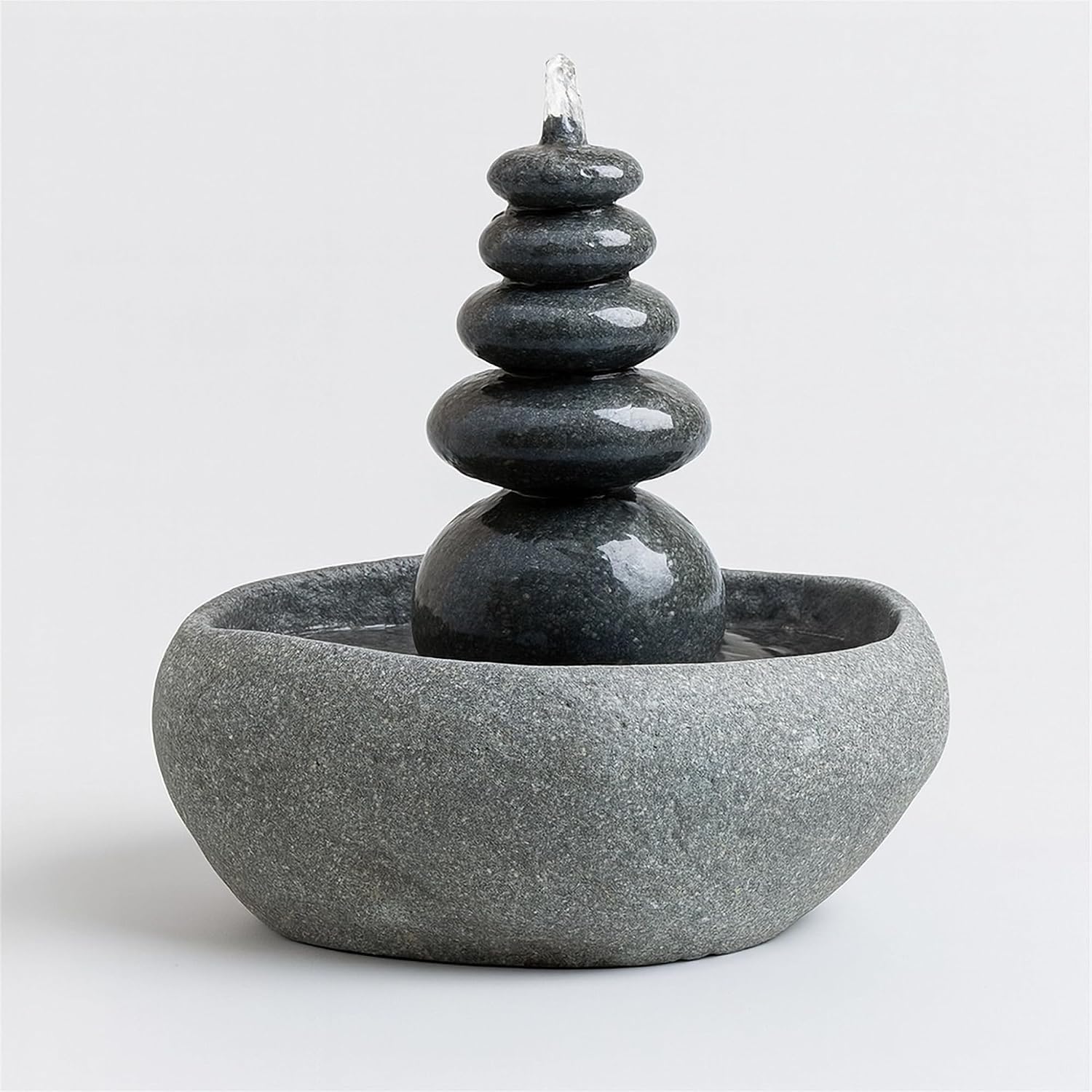 Garden Age Supply Quintuple Rock Cairn Tabletop Water Fountain, Five Rock Fountain Perfect for Indoor Decoration