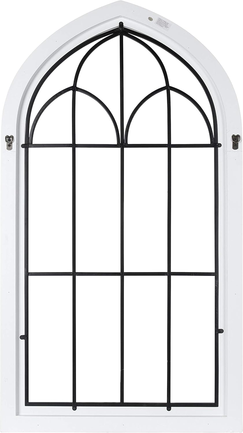 Kate and Laurel Rennell Farmhouse Wall Plaque, 26.5 x 48, White, Wood and Metal Arched Wall Decor