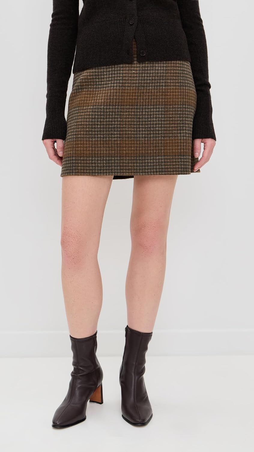 Theory Women's Plaid Mini Skirt
