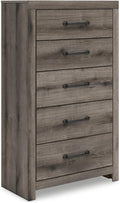 Signature Design by Ashley Urbanoore Rustic 5-Drawer Chest of Drawers with Safety Stop, Gray
