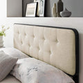Modway MOD-6235-BLK-BEI Collins Tufted King Fabric and Wood Headboard, Black Beige