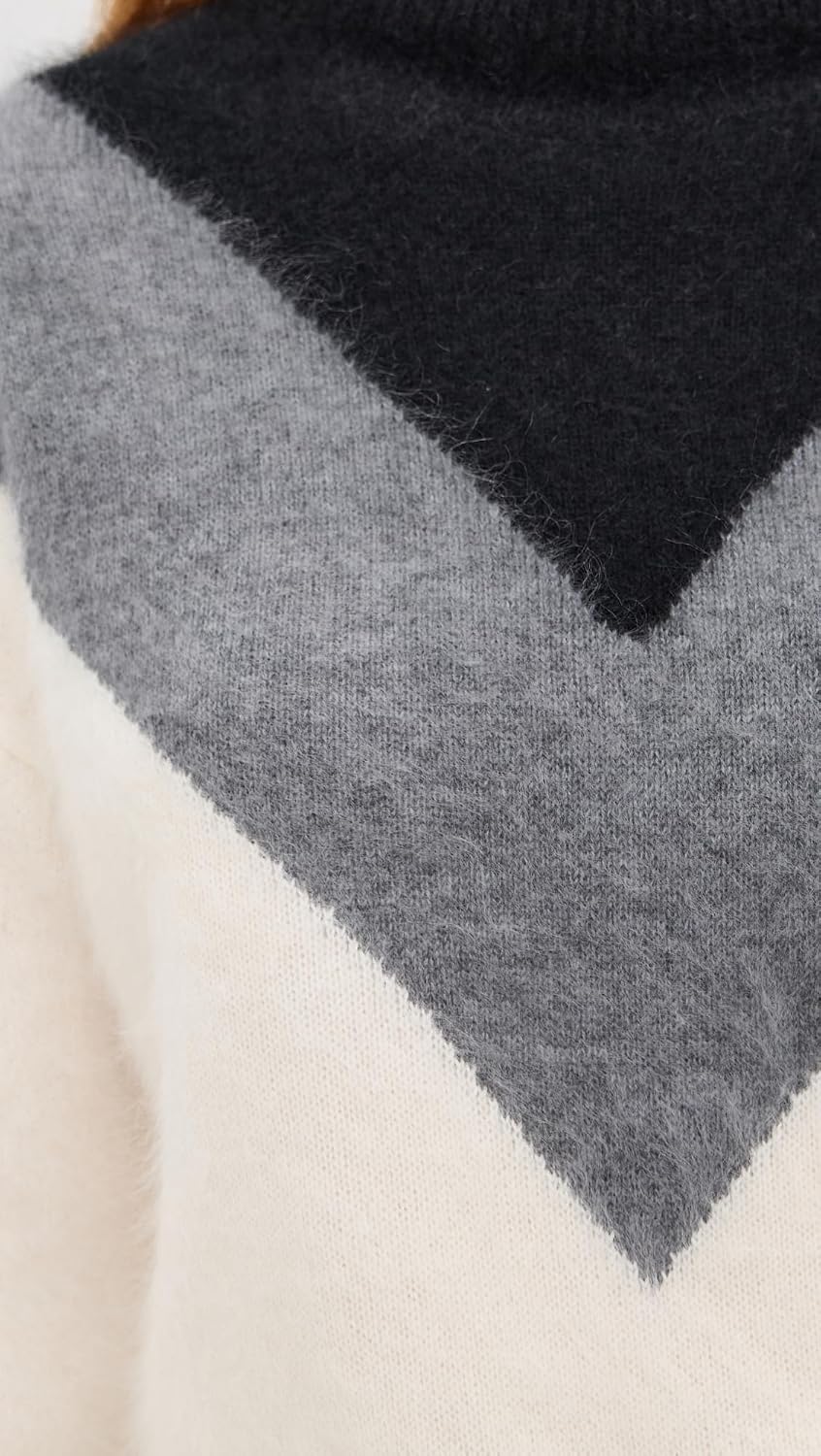 Theory Women's Cashmere Chevron Yoke Pullover