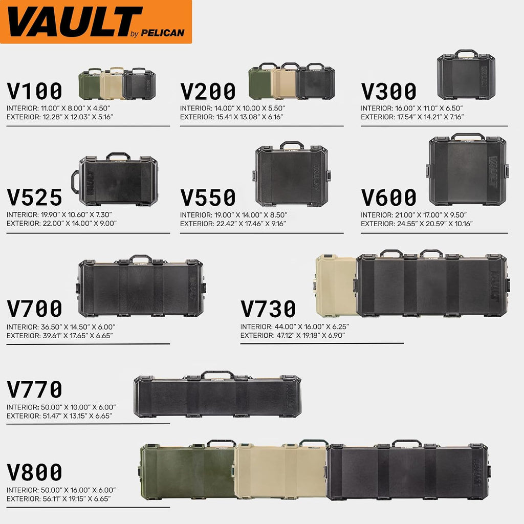 Pelican Vault Long Cases - Hard Case For Camera, Rifle, Gear, Equipment