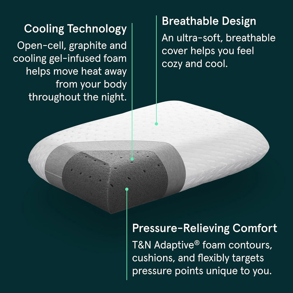 Tuft & Needle Premium Pillow, Standard Size 2-Pack with Adaptive Foam, Supportive and Cool, CertiPUR-US and Greenguard Gold Certified, 3-Year True Warranty