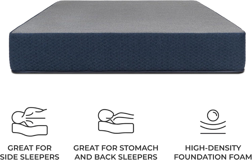 DREAMFOAM Brooklyn Bedding Copperflex Essential 12' Gel Memory Foam Mattress with Stain Protection, Twin |Made in Arizona