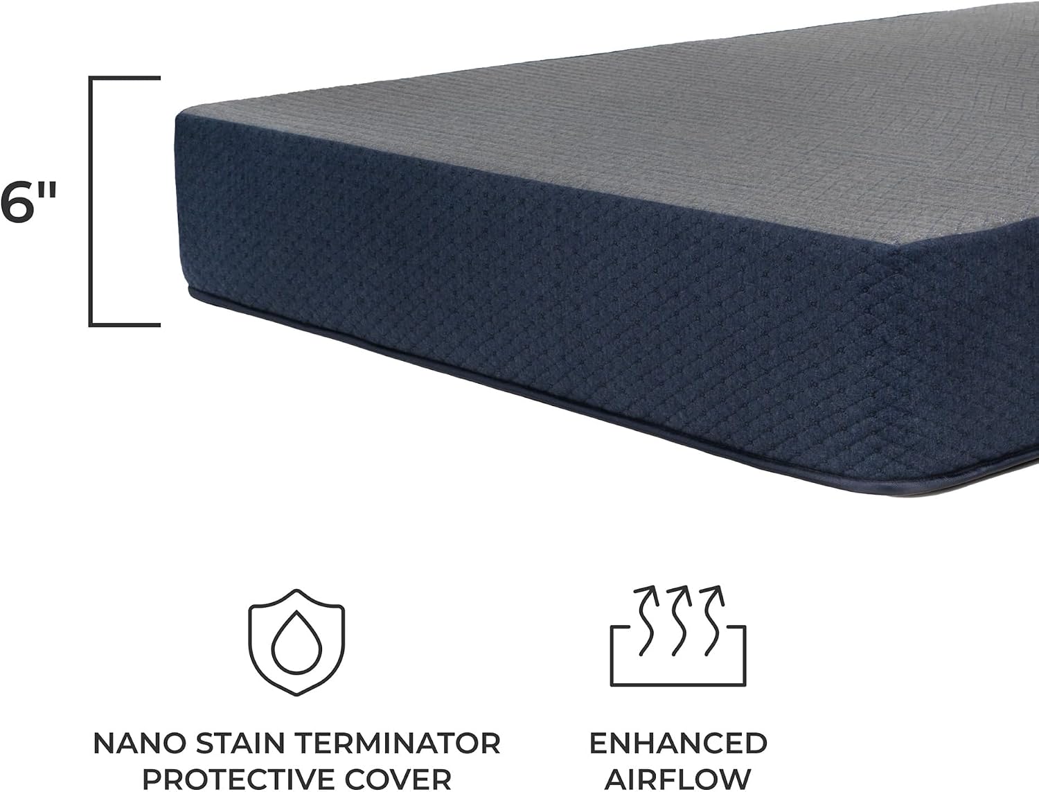 DREAMFOAM Brooklyn Bedding Copperflex Essential 6' Gel Memory Foam Mattress with Stain Protection, Twin X-Large |Made in Arizona