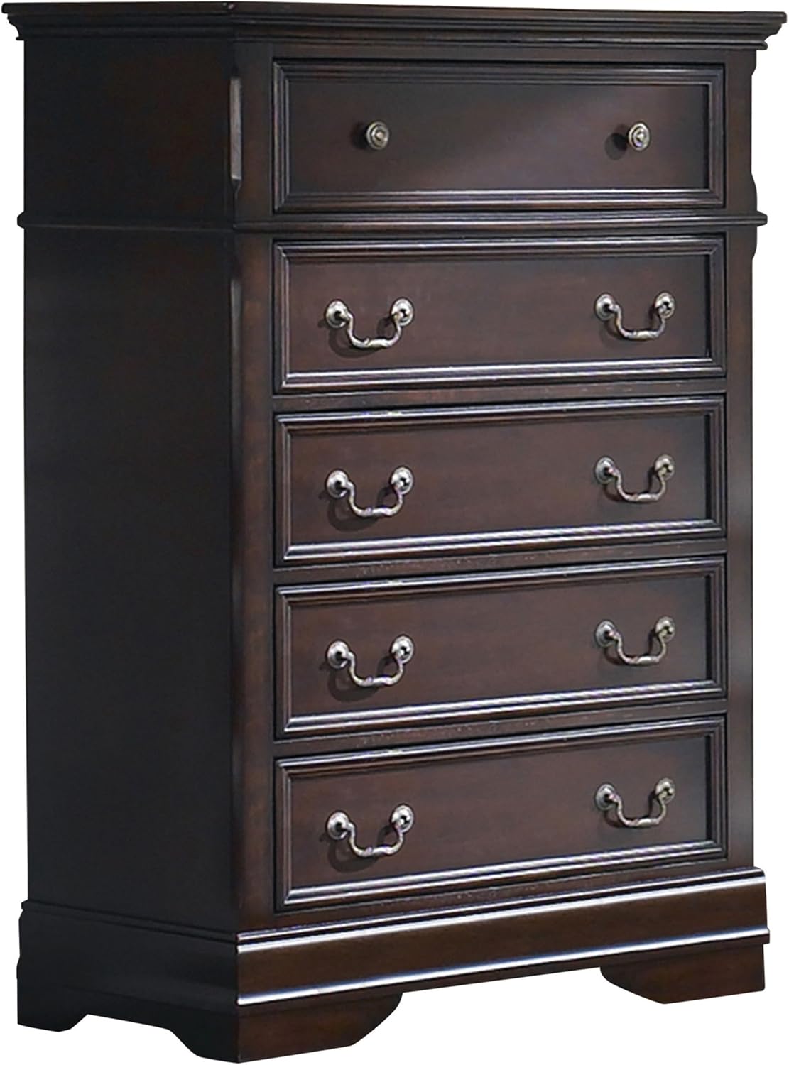 Coaster Home Furnishings Cambridge 5-piece Bedroom Set Queen Size Bed Frame Black Faux Leather Upholstered Headboard Cappuccino Brown 203191Q-S5