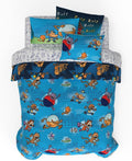 Dog Man Supa Buddies Book Kids Bedding Set, Queen Size 7 Piece Set Super Soft Cozy Reversible Comforter and Sheet Set with Sham, (Officially Licensed Product) by Franco