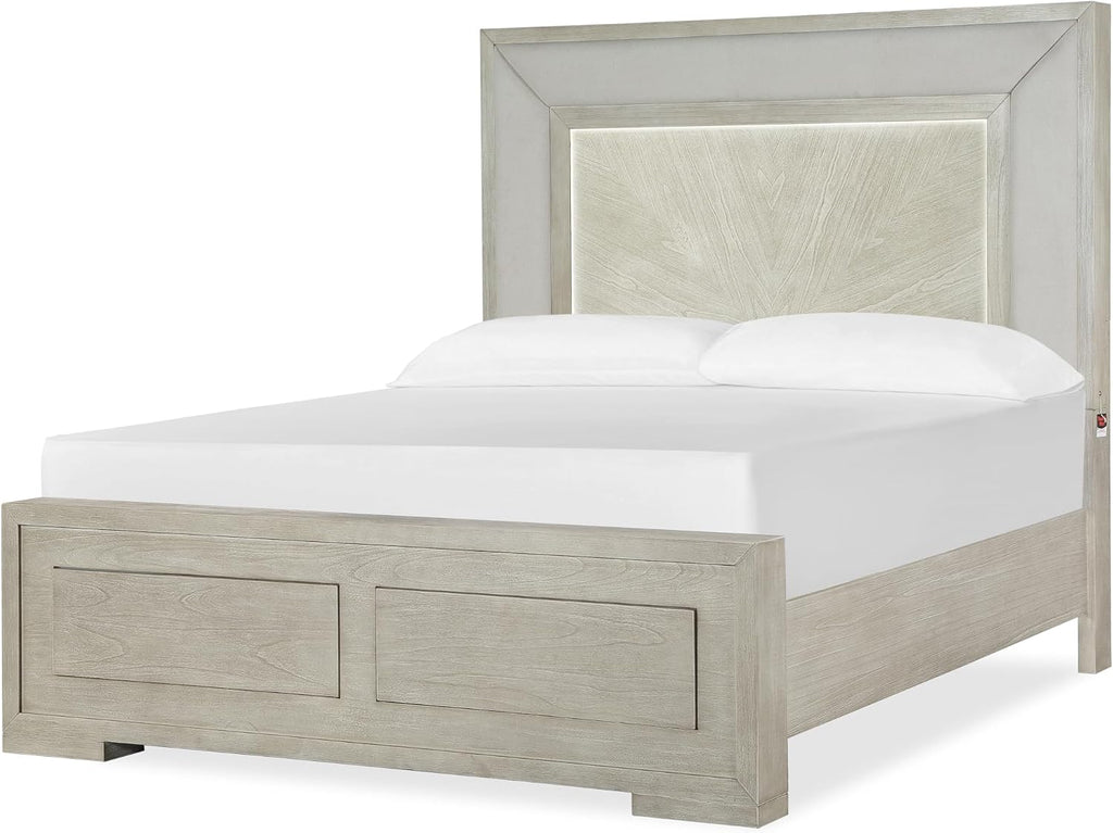 First of a Kind Celine Modern 5 Piece Queen Bedroom Set with Warm Wood Finish Clean Contemporary Design Coordinated Furniture Collection