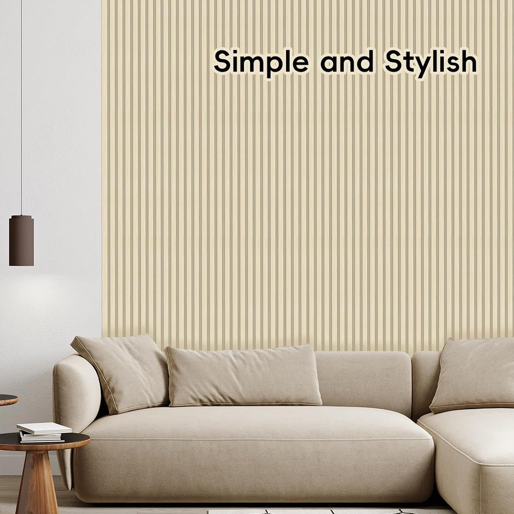 RITOLLO 10-Pack WPC Slat Wall Panels, 96 x 6 Inches 3D Fluted Wall Panels for Interior Wall Decor, Modern Accent Wood Wall Paneling for Living Room, TV Background, Office, Bedroom(Oak)