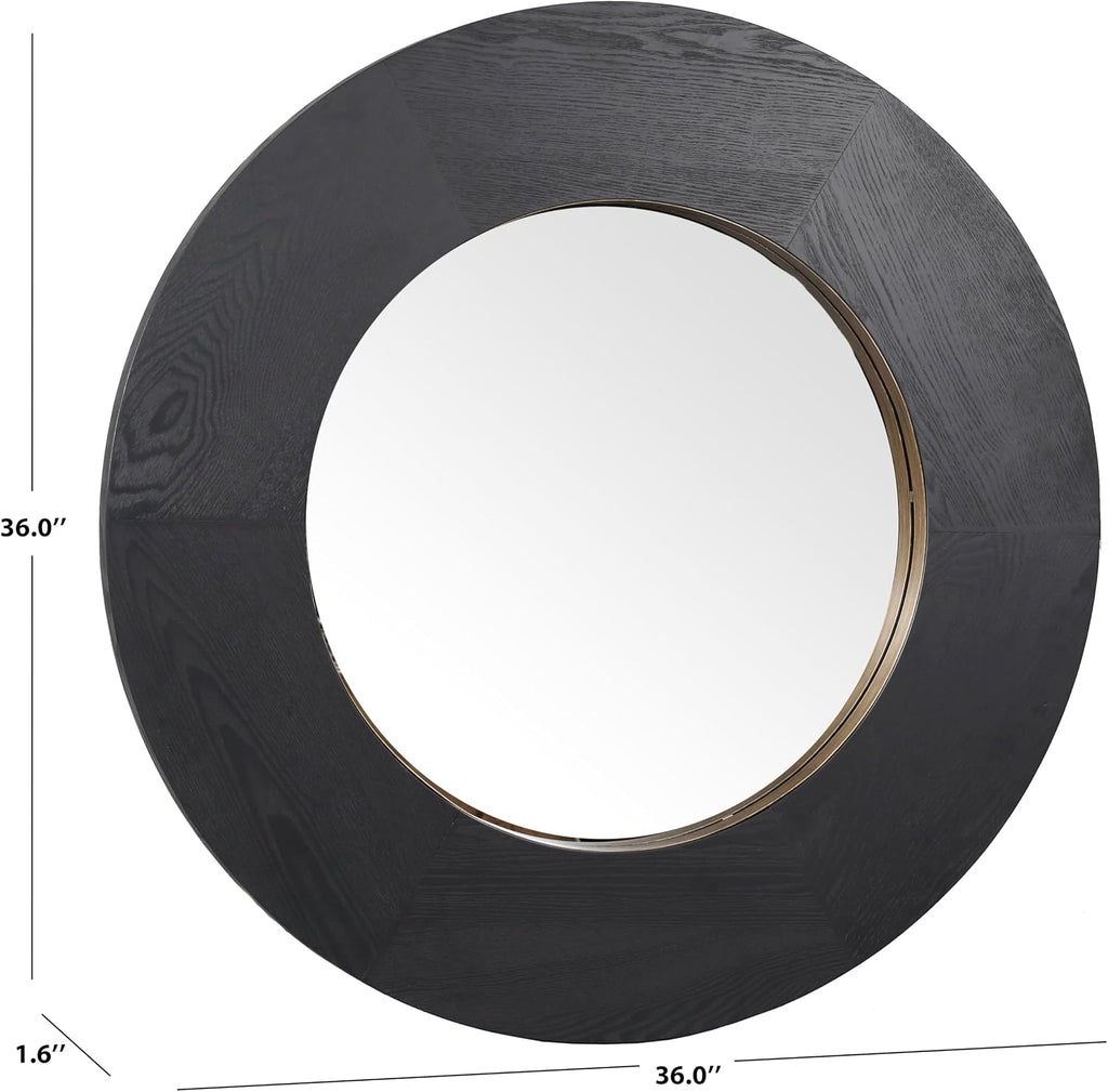 SAFAVIEH Couture Collection - Netta Black Wood Round Mirror