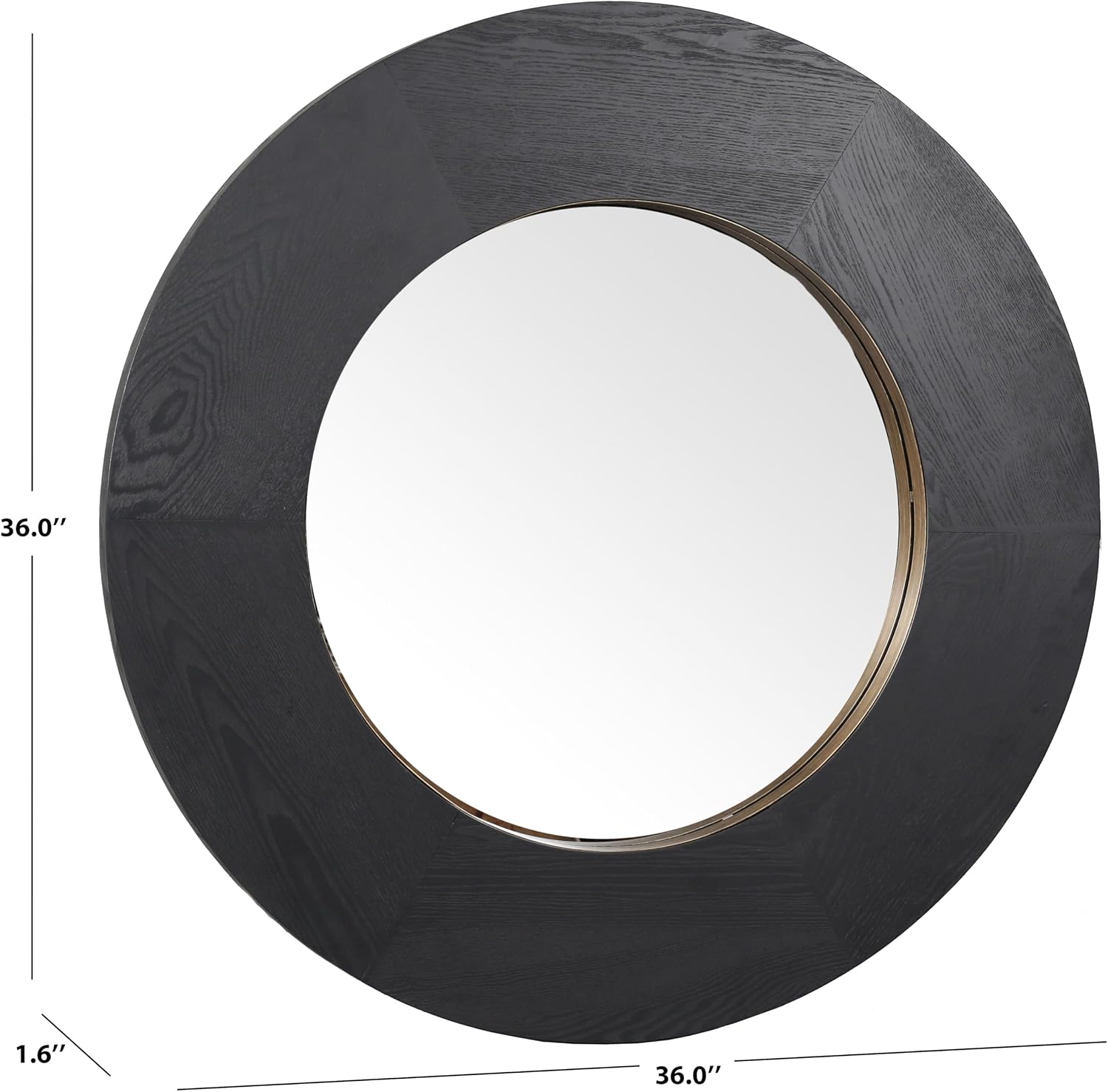 SAFAVIEH Couture Collection - Netta Black Wood Round Mirror