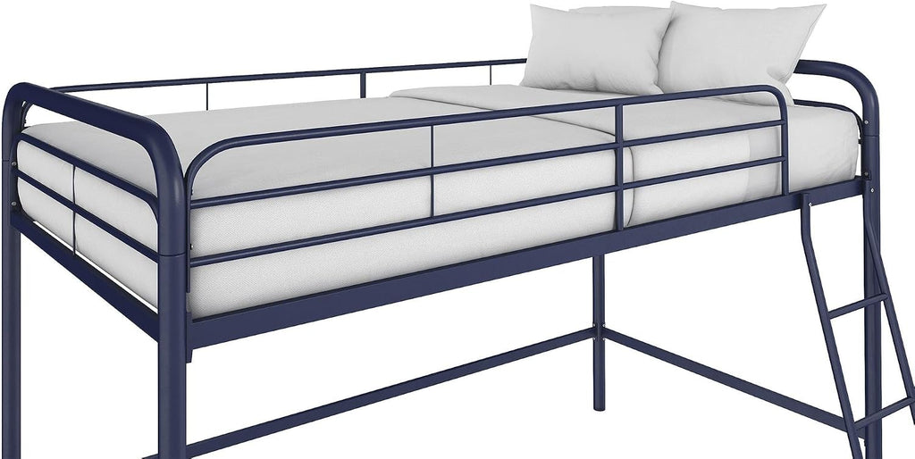 DHP Jett Junior Twin Metal Loft Bed, Navy