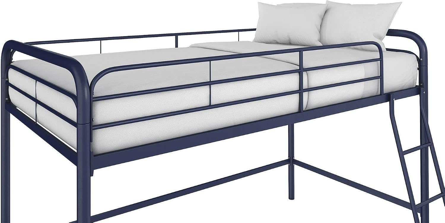 DHP Jett Junior Twin Metal Loft Bed, Navy