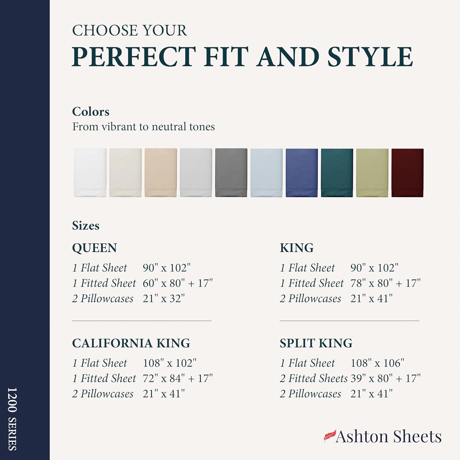 100% Egyptian Cotton Queen Size Sheets Set - Luxury 1200 Series Signature Collection Egyptian Cotton Sheet (4 PC, White), Soft Cooling, Sateen Weave, 17' Deep Pocket Hotel Bed Set