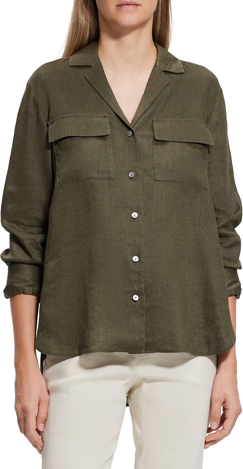 Theory Women's Linen Notch Shirt
