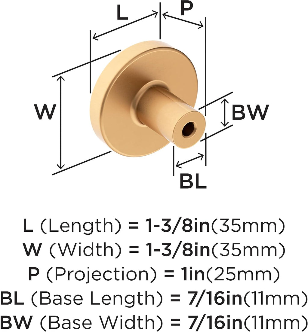 Amerock Versa 1-3/8 inch (35mm) Diameter Champagne Bronze Cabinet Knob - 25 Pack