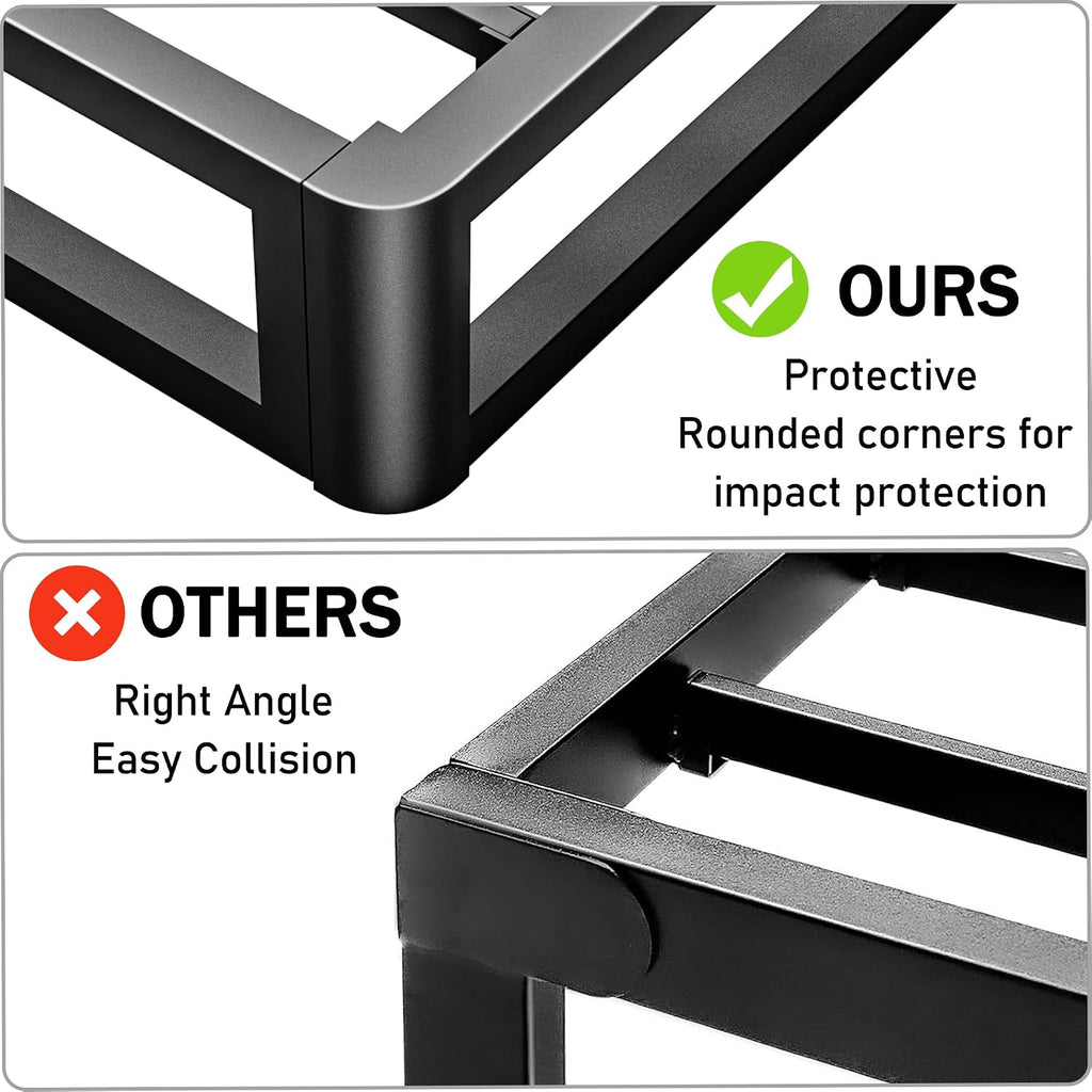 Firpeesy 6 Inch King Bed Frame with Round Corner, Heavy Duty 3500 LBS Steel Slats Support with Mattress Slide Stopper, No Box Spring Needed, Noise Free, Easy Assembly