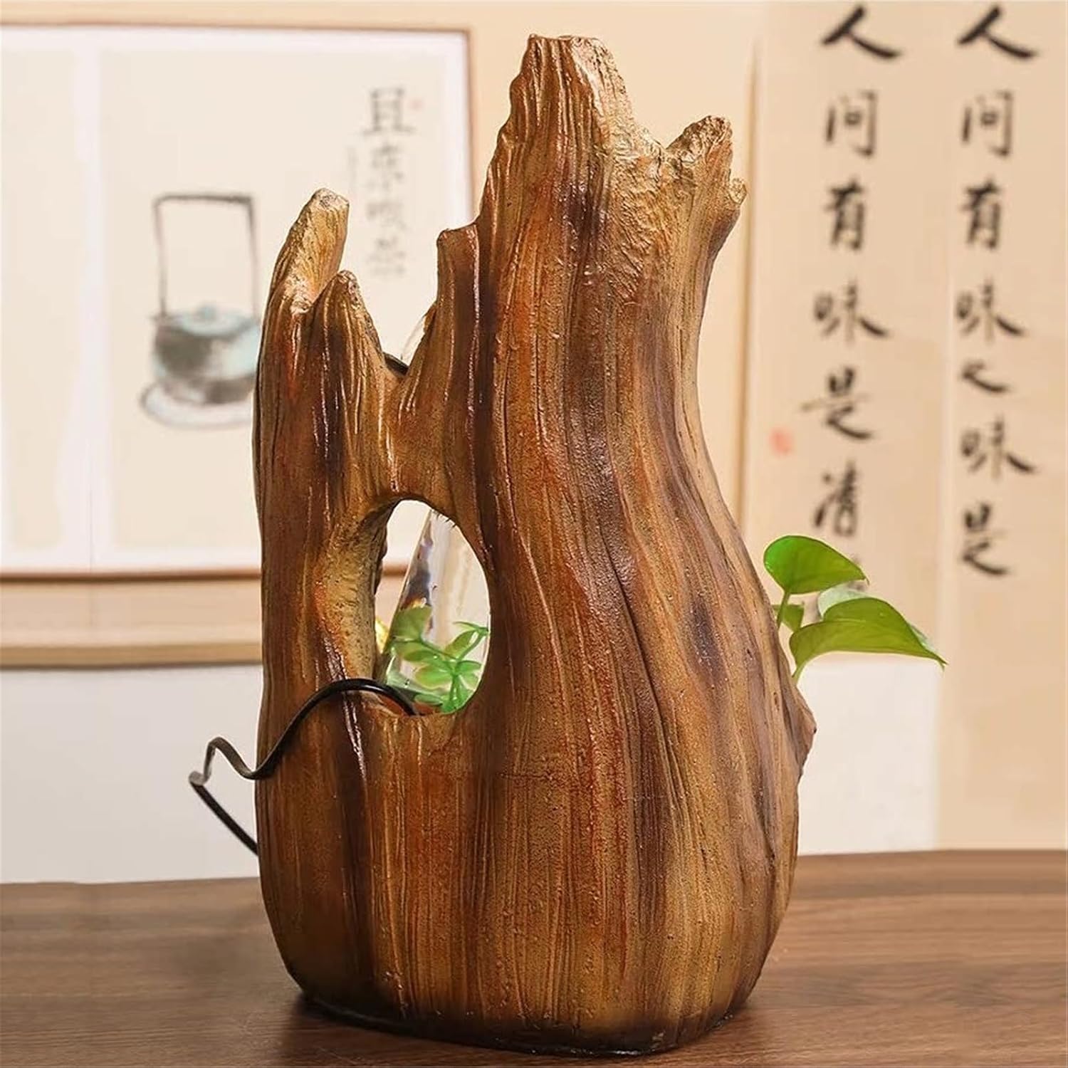 Tabletop Fountain Waterfall Tabletop Fountain Small Home Desktop Fish Tank Water Circulation Ornaments