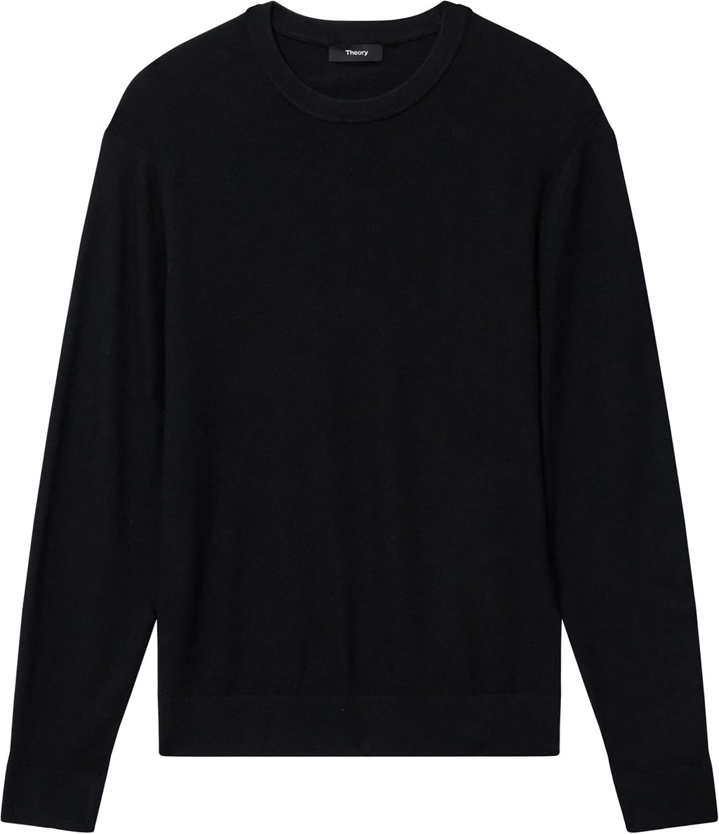 Theory Men's Riland Crewneck Grid in Light Bilen