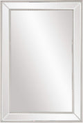 Howard Elliott Collection Gemma Hanging Large Rectangular Wall Mirror, Modern Glass Frame Mirror with Silver Beaded Trim, Accent Vanity Mirror for Living Room, Entryway and Bathroom, 48 x 32 Inch