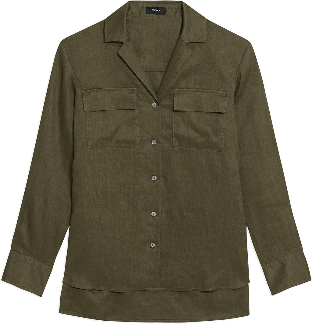 Theory Women's Linen Notch Shirt