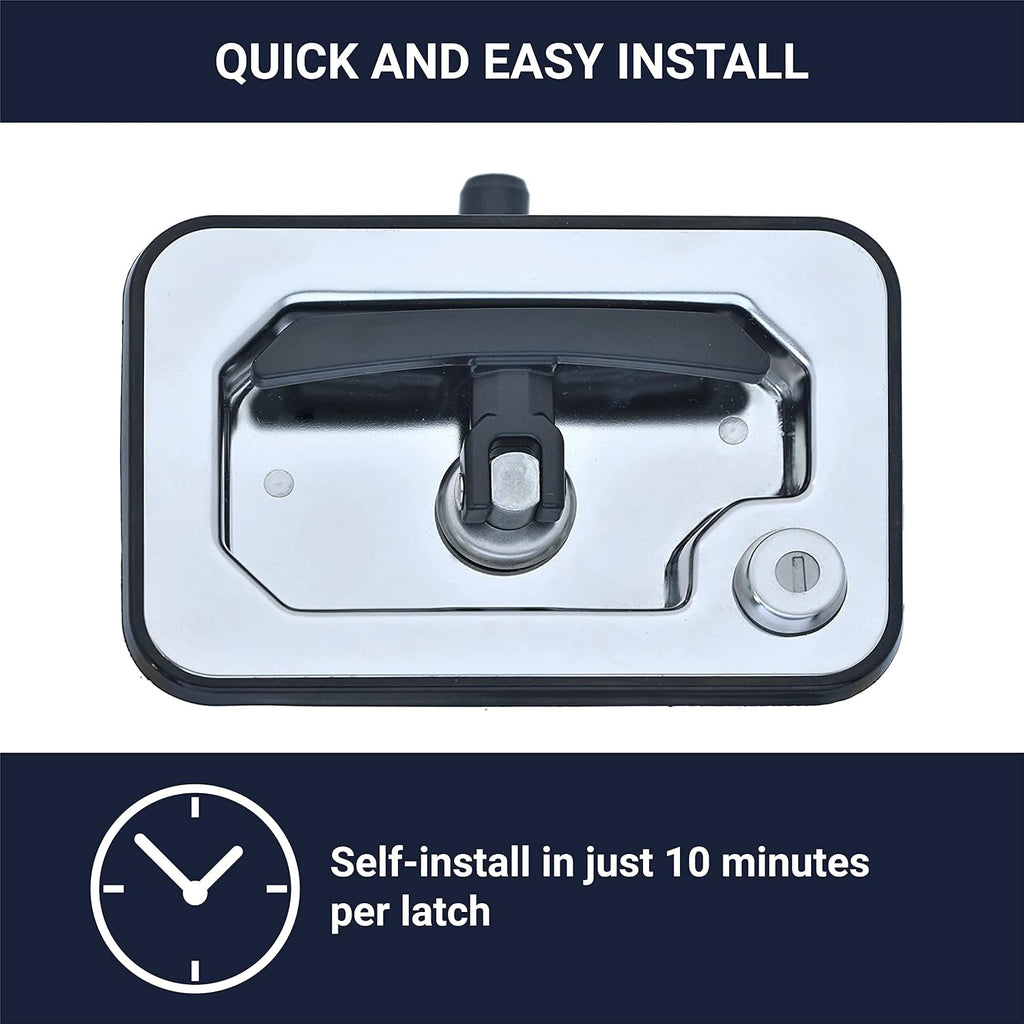 Stahl - 231928-001 - Key Code 001 - Replacement T-Handle Latch Kit Challenger ST Service Body (2018 Models and Older) - Stainless Steel Replacement Latch Kit with Black T-Handle