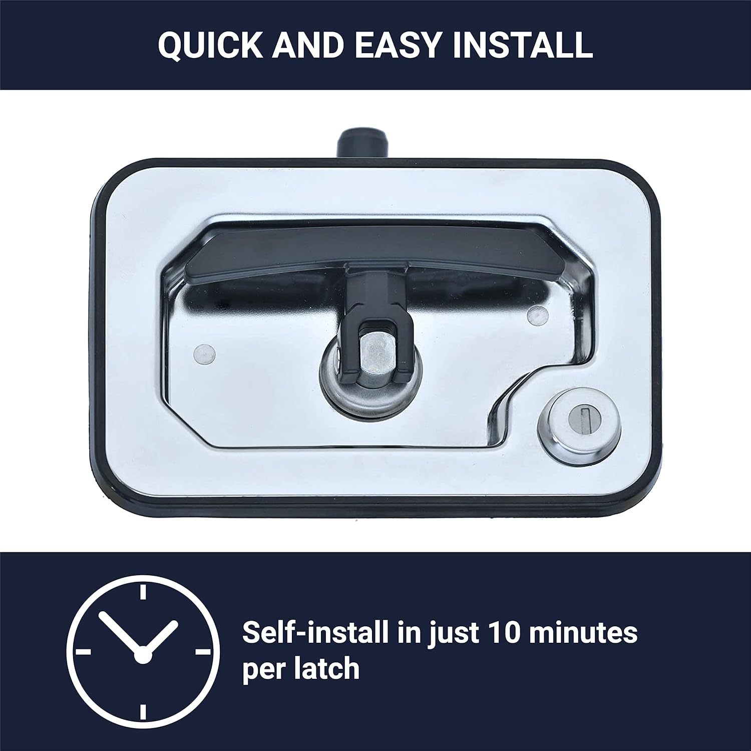 Stahl - 231928-001 - Key Code 001 - Replacement T-Handle Latch Kit Challenger ST Service Body (2018 Models and Older) - Stainless Steel Replacement Latch Kit with Black T-Handle