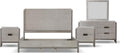 Furniture of America Burnett Solid Wood 5-Piece Bedroom Set, Queen-Size Bed with Padded Headboard, Felt-Lined Top Drawer, Stability and Durability Frame, Box Spring Required, Gray