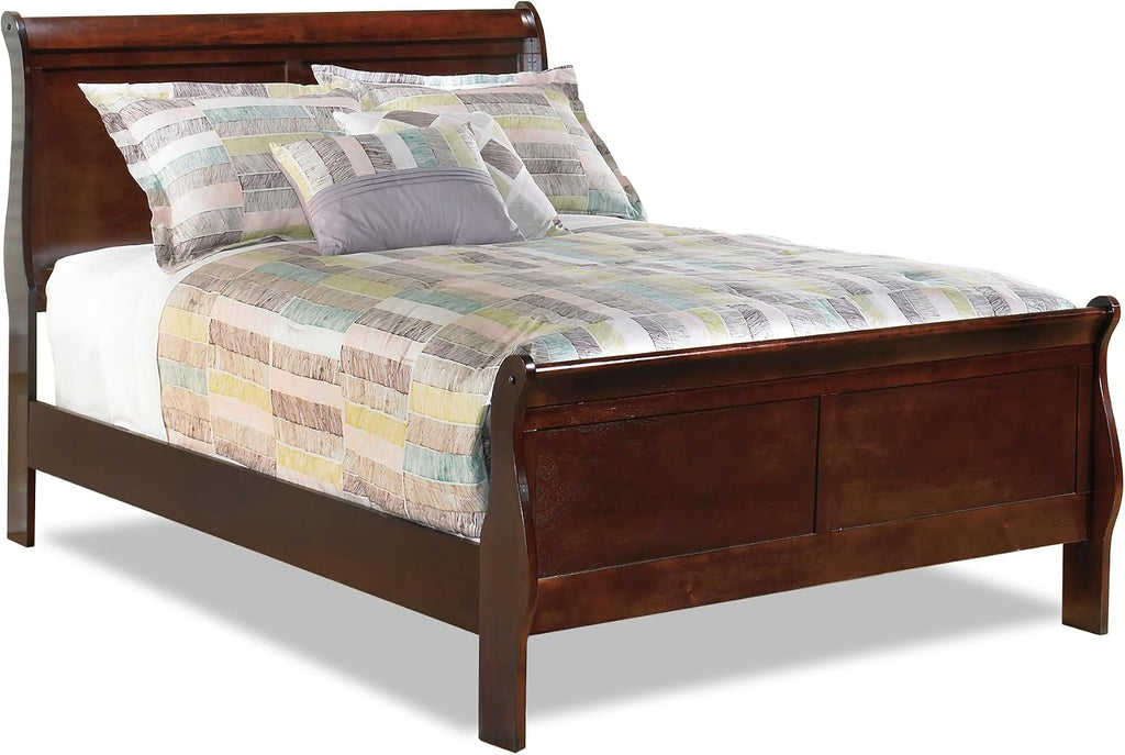 Signature Design by Ashley Alisdair Traditional Full Sleigh Bed, Foundation or Box Spring Needed, Dark Brown
