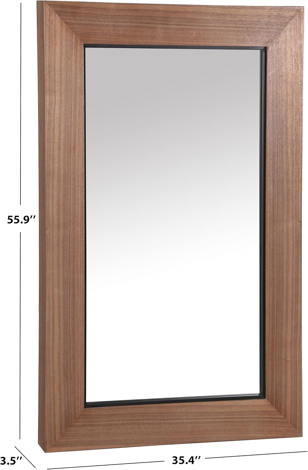 SAFAVIEH Couture Collection - Lacarlo Walnut Wood Rectangle Mirror
