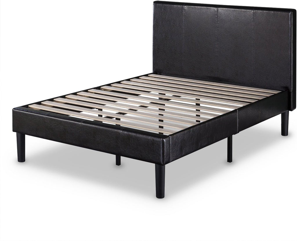 ZINUS Gerard Faux Leather Upholstered Platform Bed Frame, Mattress Foundation, Wood Slat Support, No Box Spring Needed, Easy Assembly, Queen