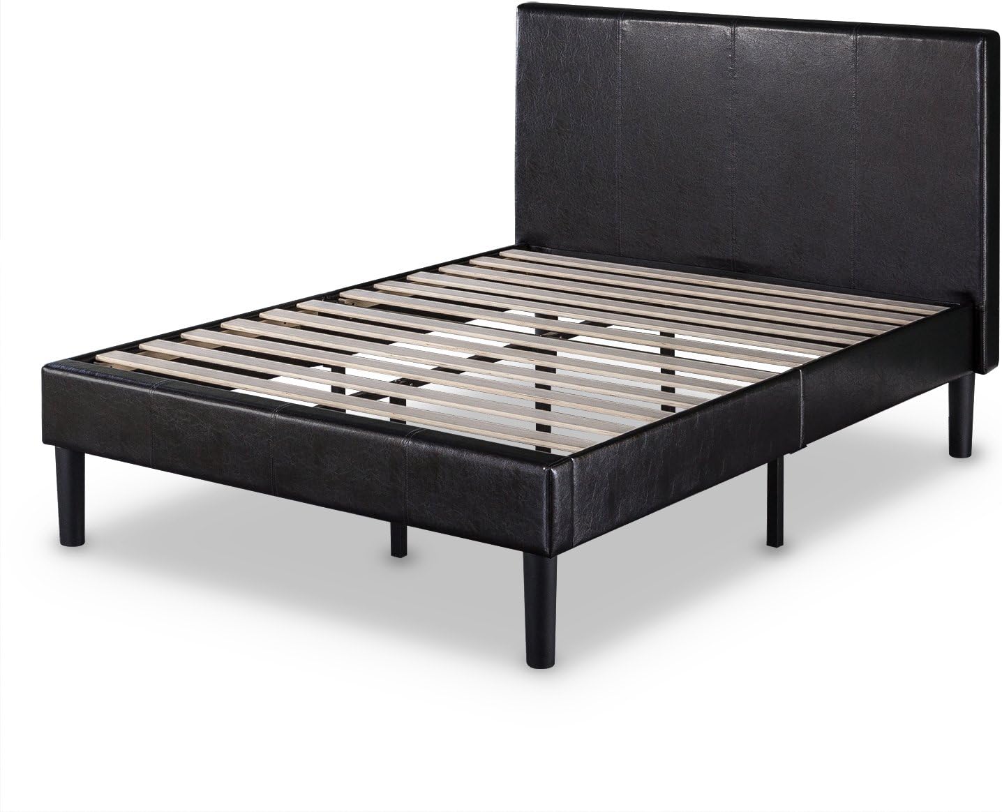 ZINUS Gerard Faux Leather Upholstered Platform Bed Frame, Mattress Foundation, Wood Slat Support, No Box Spring Needed, Easy Assembly, Queen