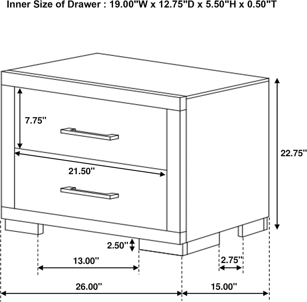 Coaster Home Furnishings Jessica Contemporary 5-Piece Bedroom Set California King Size LED Storage Bookcase Bed Frame 47-inch Headboard Cappuccino 200719KW-S5