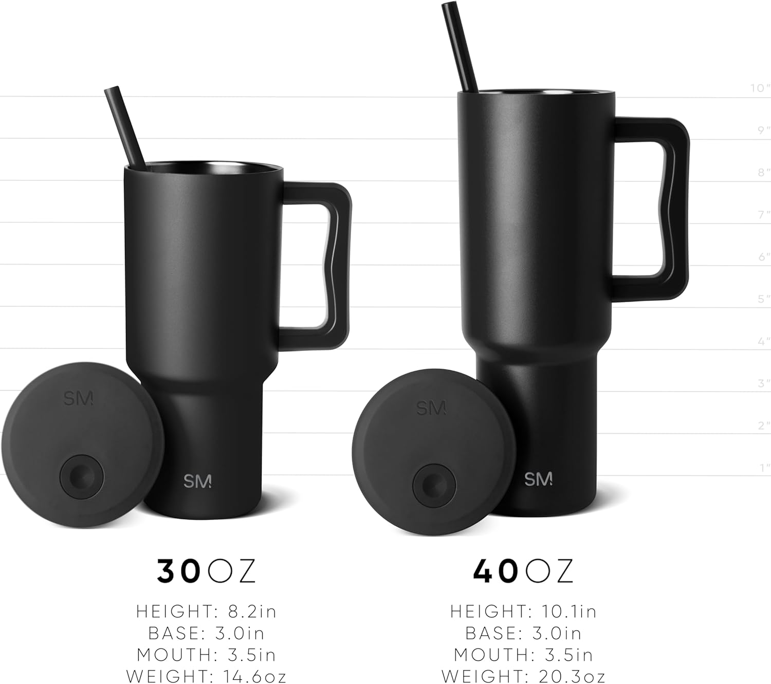 Simple Modern 40 oz Trek Tumbler with Handle and Straw Lid | Cup Holder Friendly Insulated Stainless Steel Travel Mug | 80s Mix (Pack of 12)