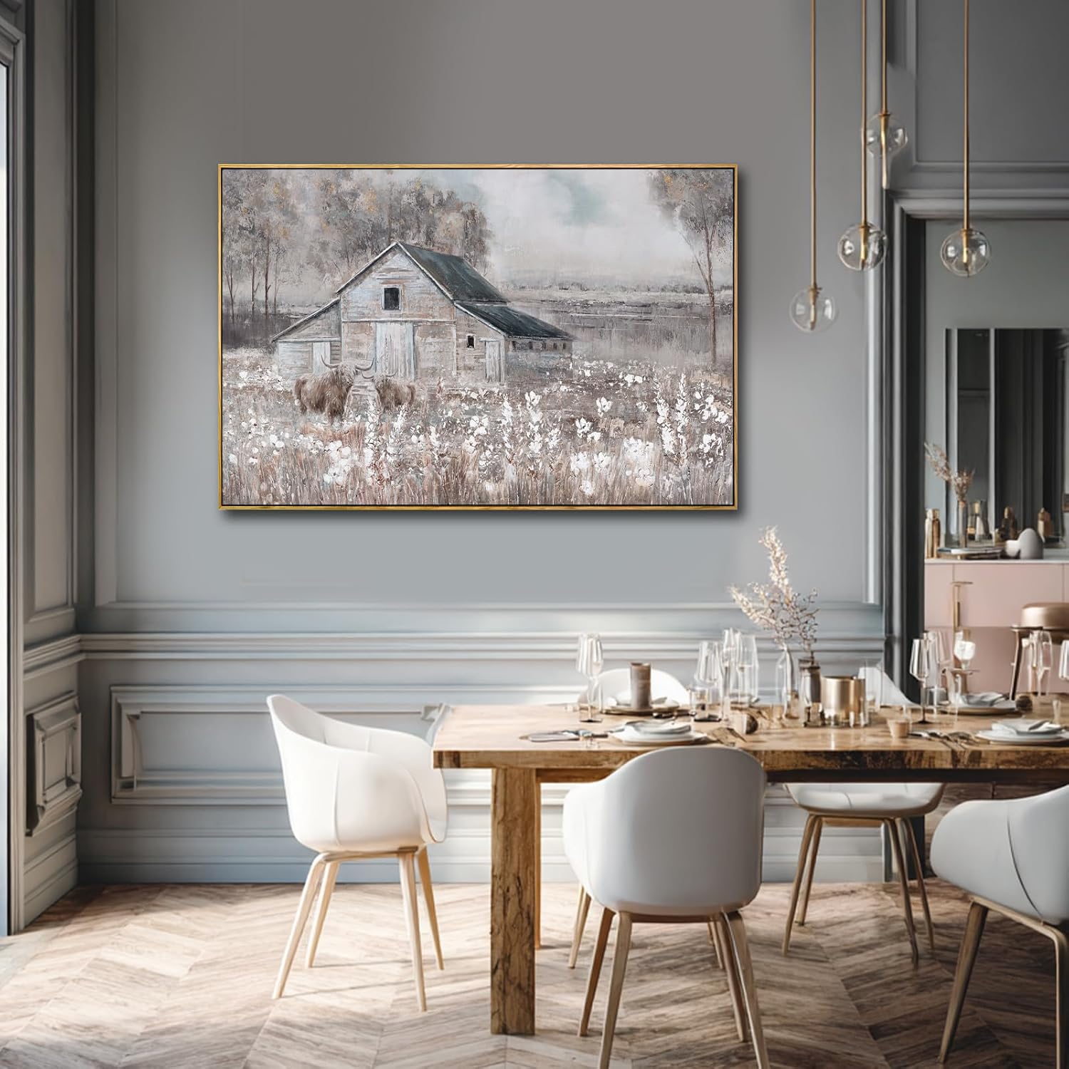 SDYA Nature Wood Wall Decor Tree Wall Art Farmhouse Artwork 32'x48' Large Pictures for Living Room Bedroom Office Decorations