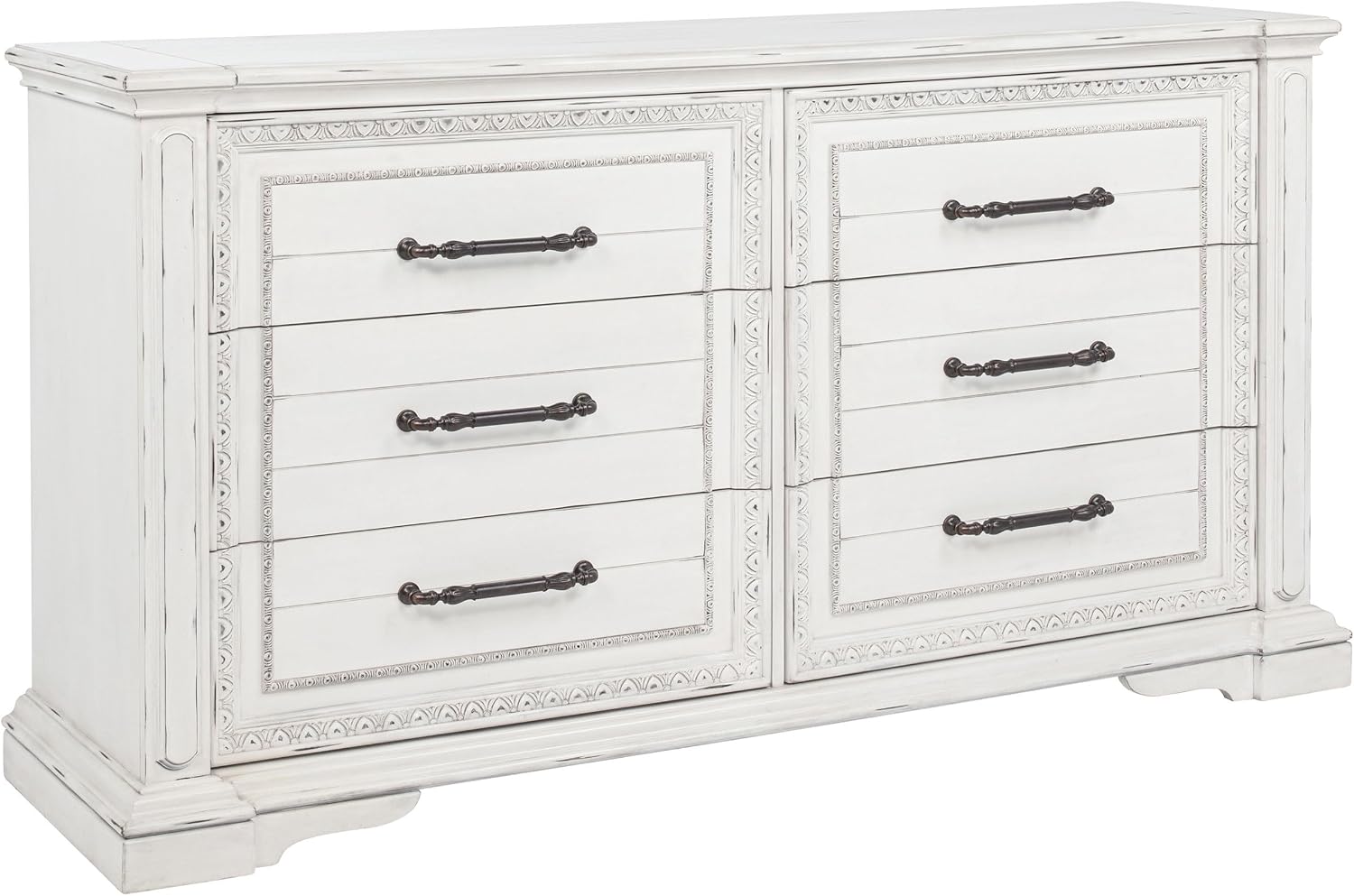 Coaster Home Furnishings - McKinney - Wood - 5-Piece Bedroom Set with Crown Moldings and USB Ports - Bedroom - Queen Size - Vintage White - 215871Q-S5
