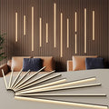 LED Recessed Lighting Kit Self-Adhesive LED Strip Lights for Interior Wood Slat Wall. Dimmable 3000K Wall Panel Lamps with Touch Control for Stairs & Home Decor(Black)