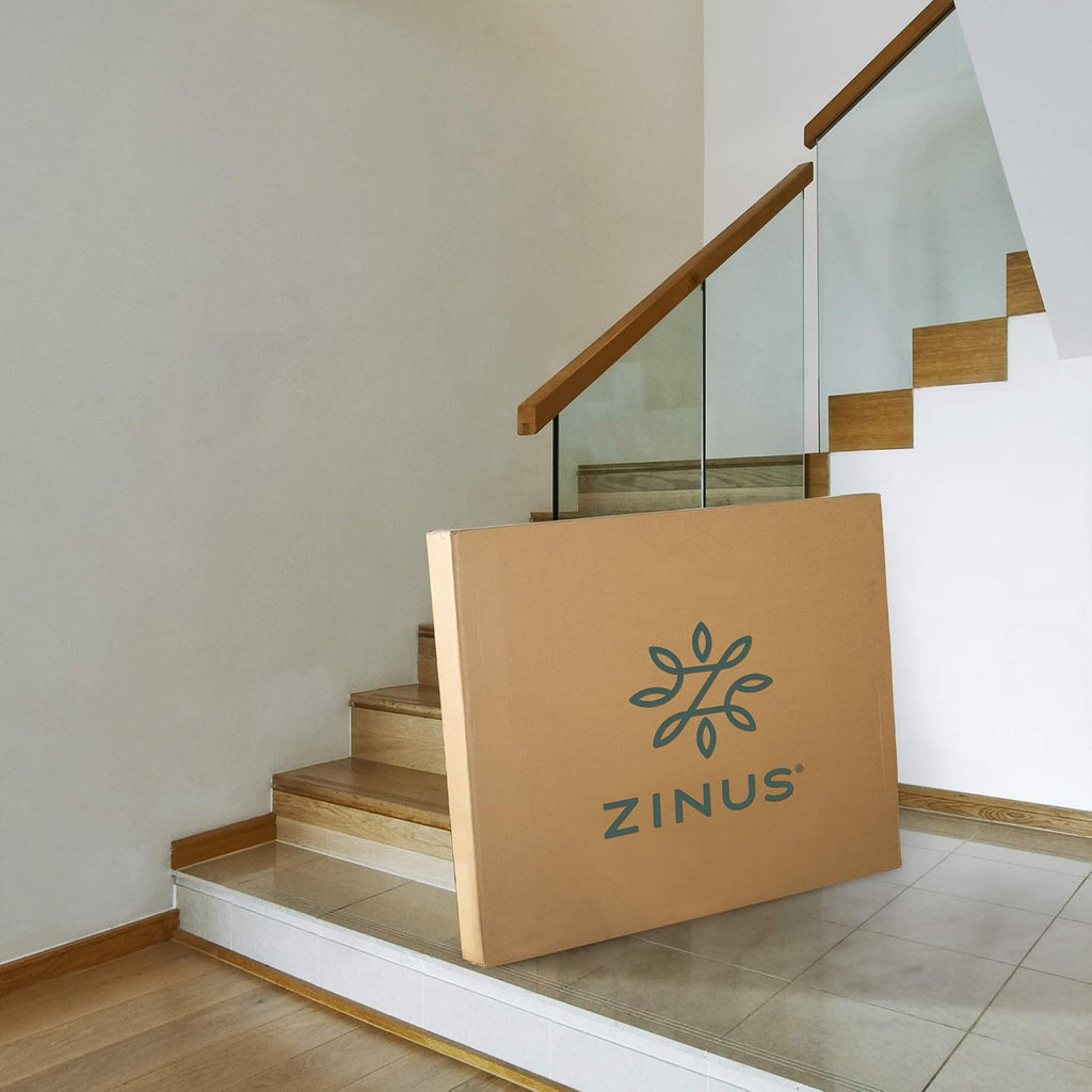 ZINUS 9 Inch No Assembly Metal Box Spring, Cool Mattress Foundation, Sturdy Metal Structure, Split King, White
